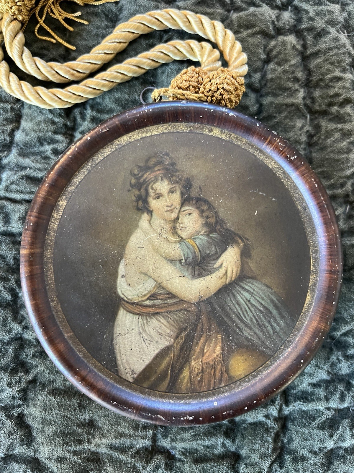 Antique Rowntree Tin Circa 1920-1930 With Beautiful Golden Rope, Great!