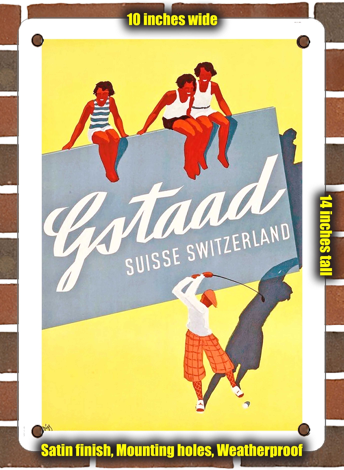 METAL SIGN – 1933 Gstaad Suisse Switzerland – 10×14 Inches