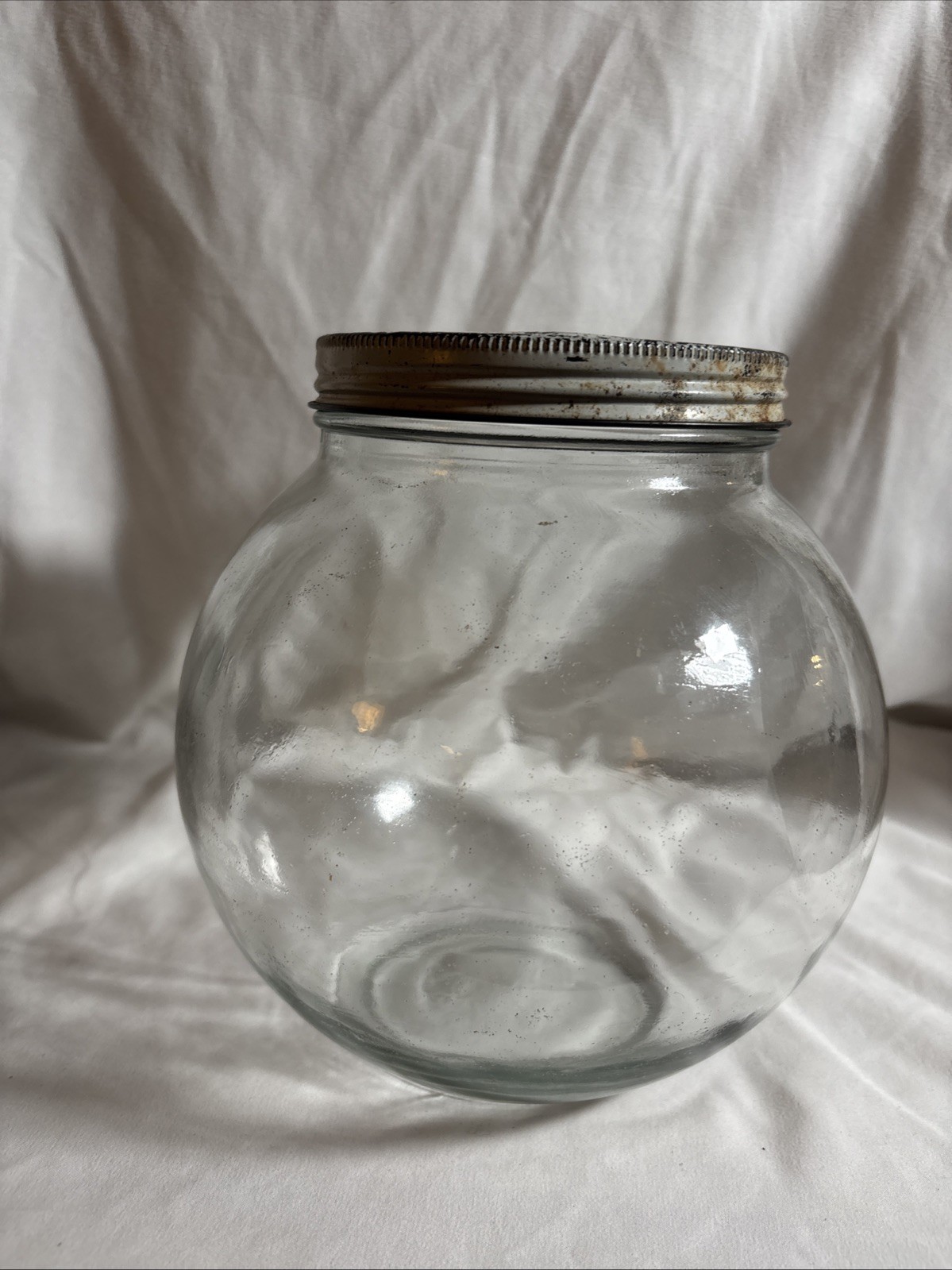 Antique Glass Candy Gumball Display Jar Country Store General Store Display 6×8”