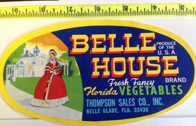 PRODUCE CRATE LABEL “BELLE HOUSE” VEGTABLES