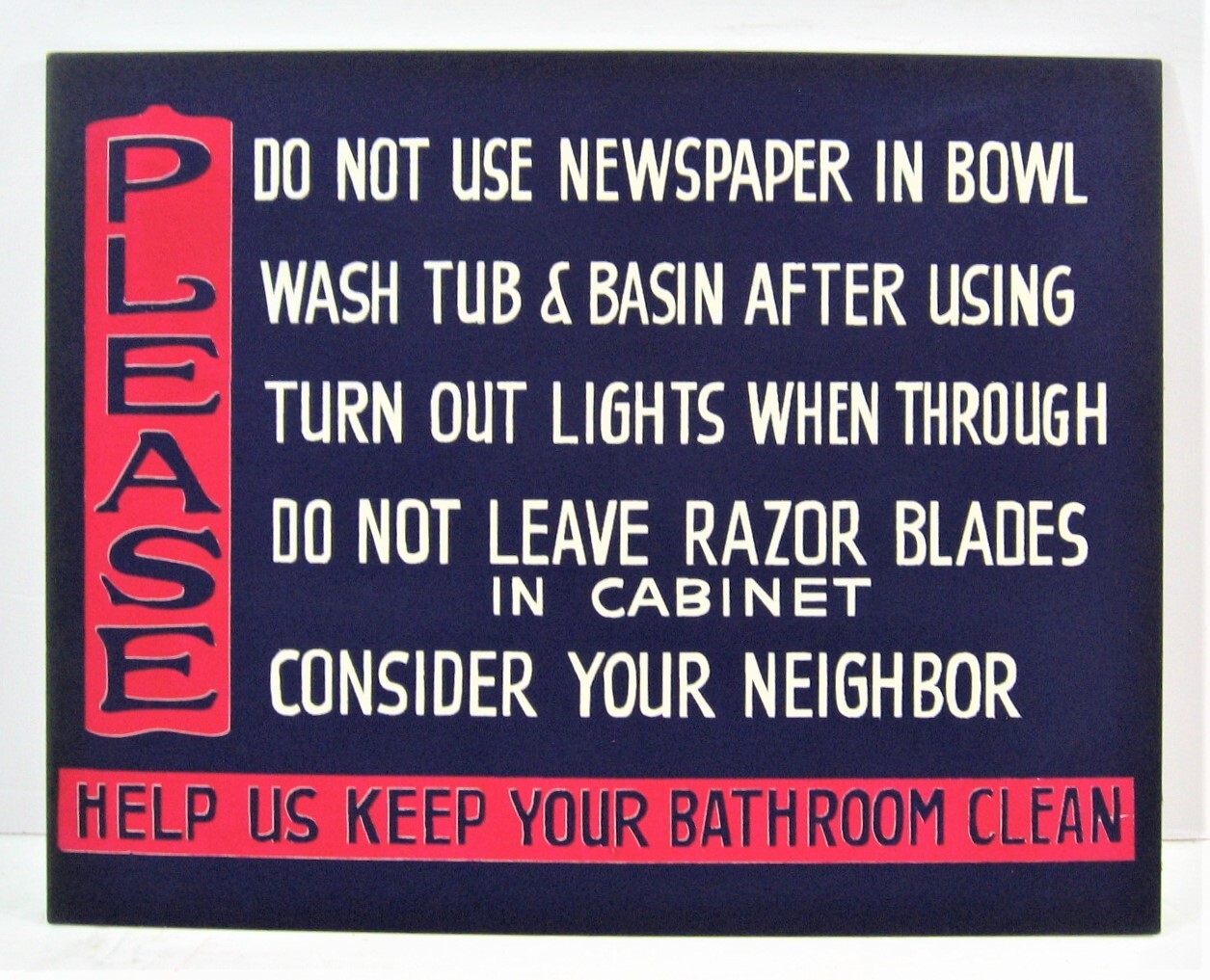 Vintage Please Help Us / Country Store Cardboard 11×14 Window Sign Old Stock