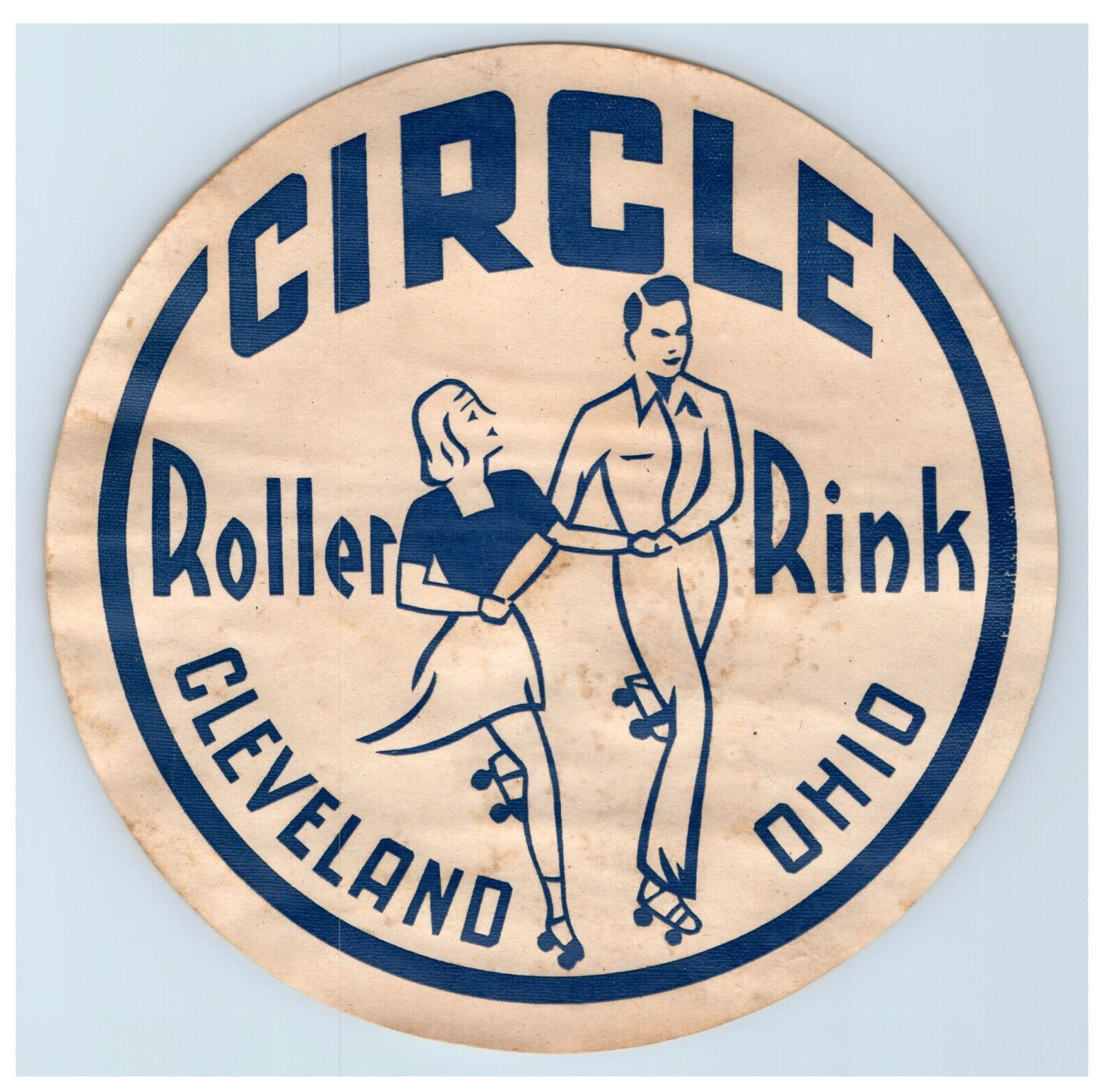 1930s-50s Circle Roller Skating Rink Label EVN5
