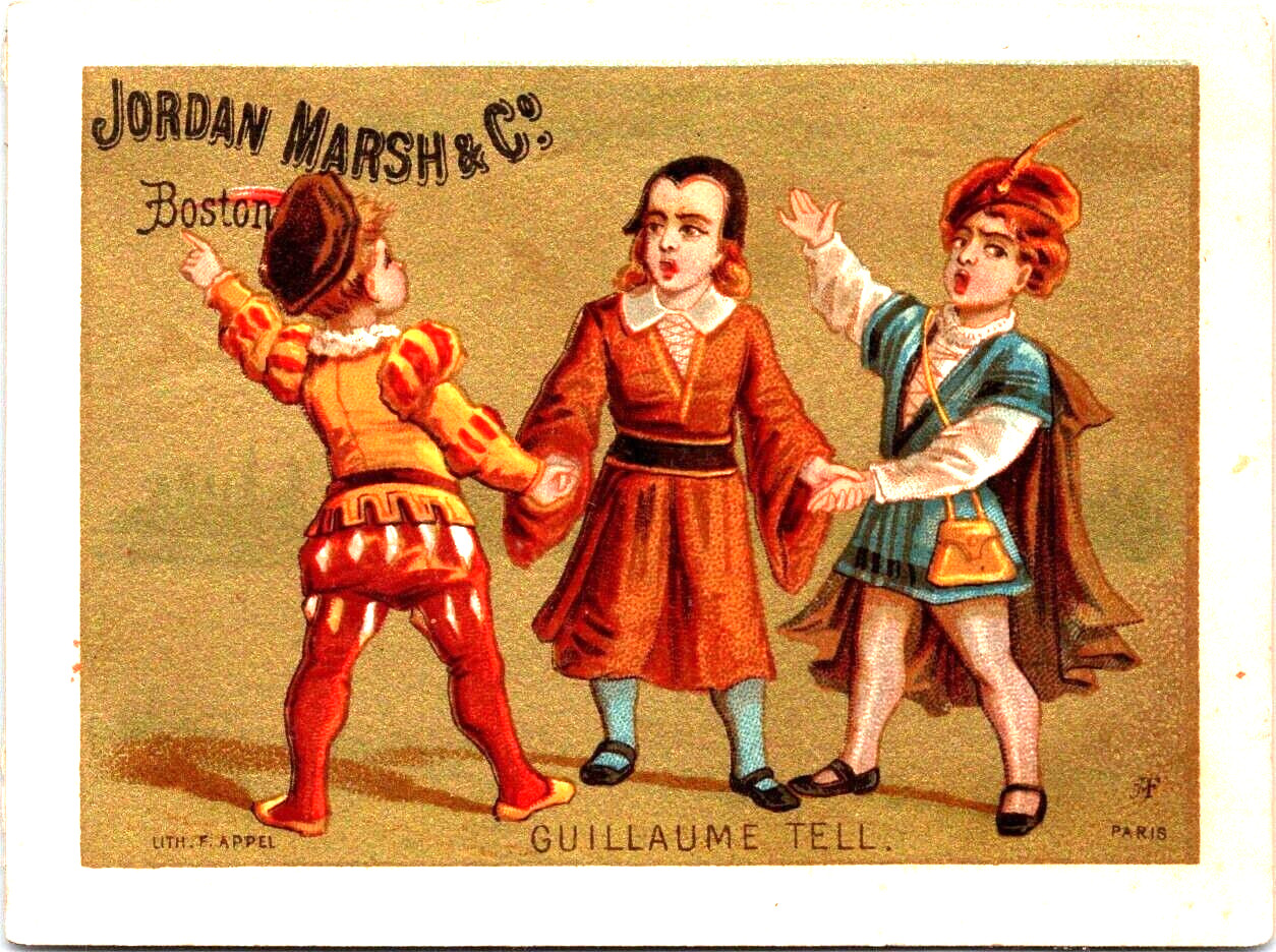 Jordan Marsh & Co BOSTON Guillaume Tell Renaissance Victorian Trade Card