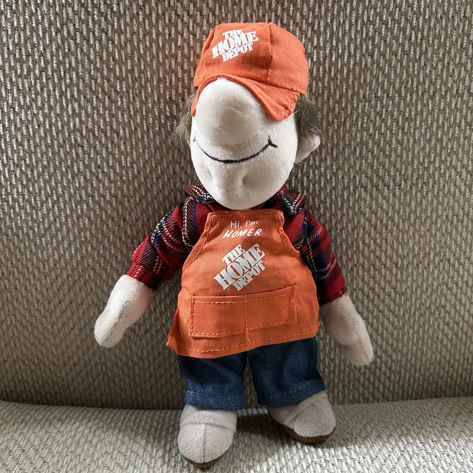 Vintage Advertising Homer Home Depot Bean Bag Plush 8″ Red Flannel Shirt