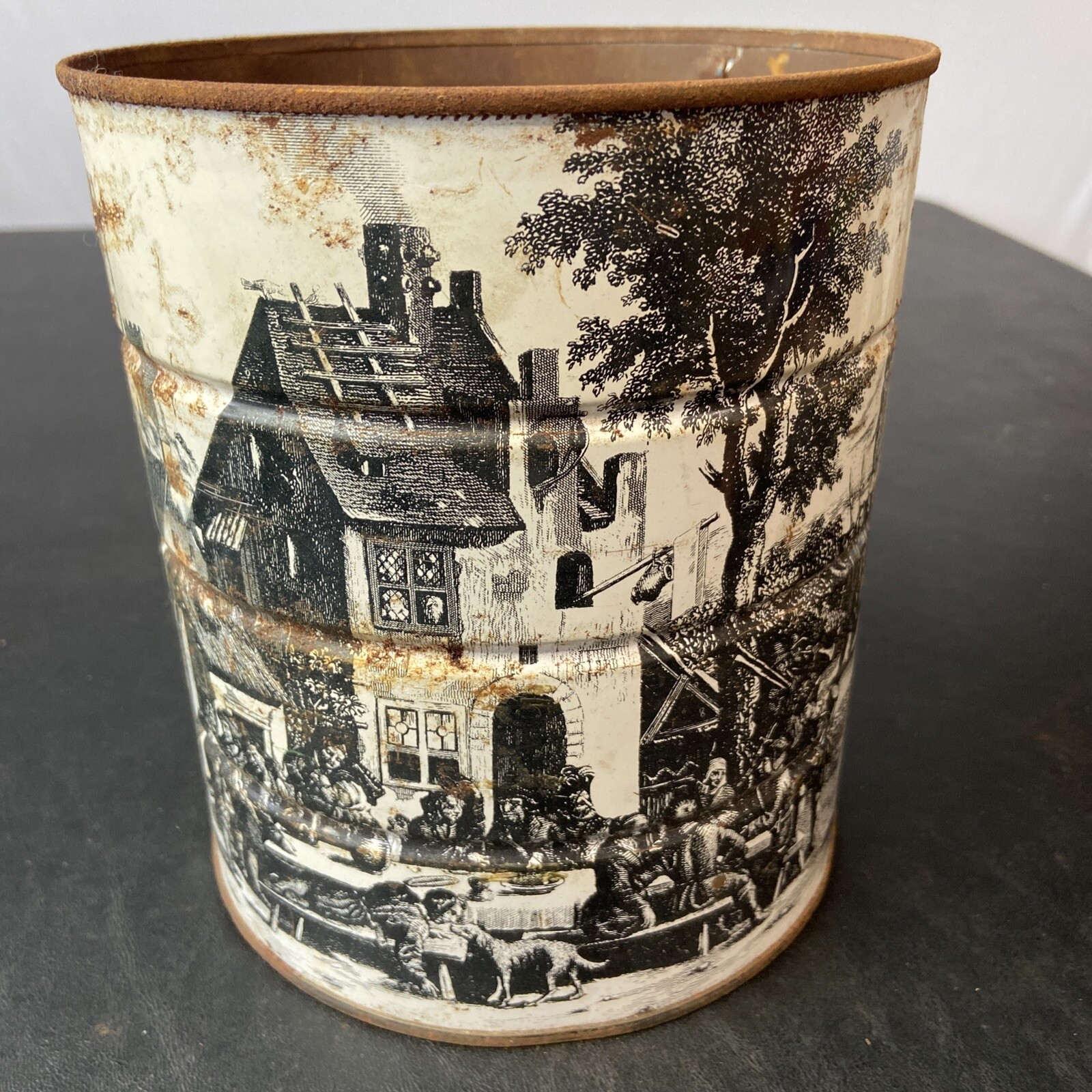 Vintage Hills Brothers Coffee Tin San Fransisco California 1969 Farm House