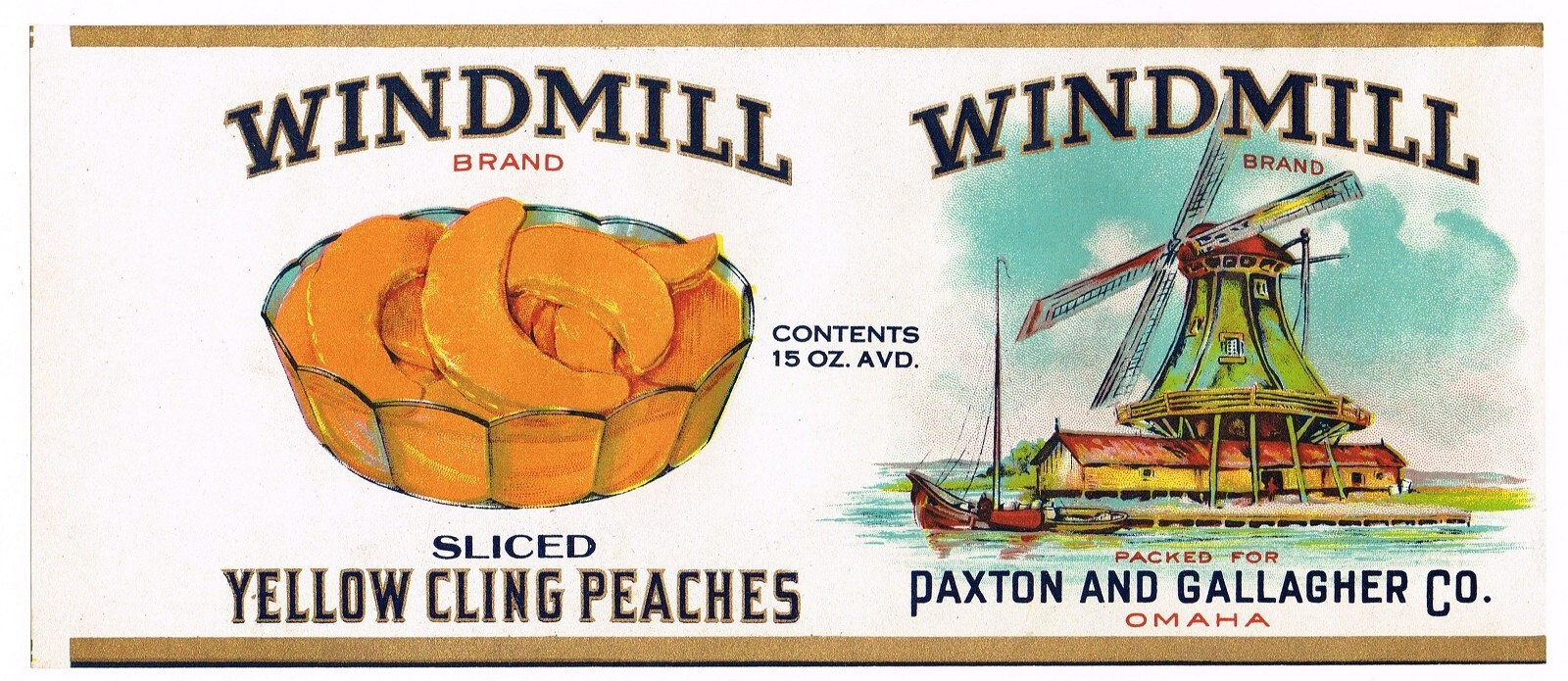 1925 PRINTER SAMPLE LABEL CAN CALVERT LITHO WINDMILL DUTCH OMAHA NEBRASKA