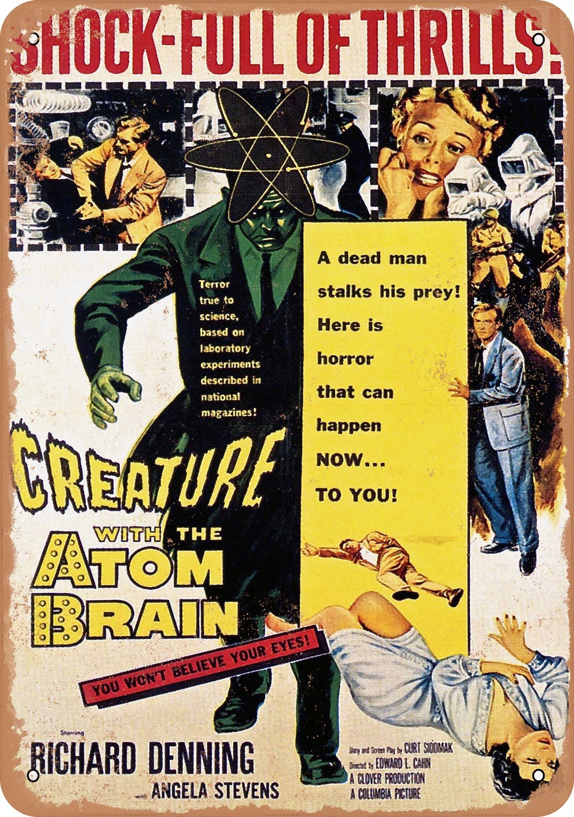 Metal Sign – Creature with the Atom Brain (1955) – Vintage Look