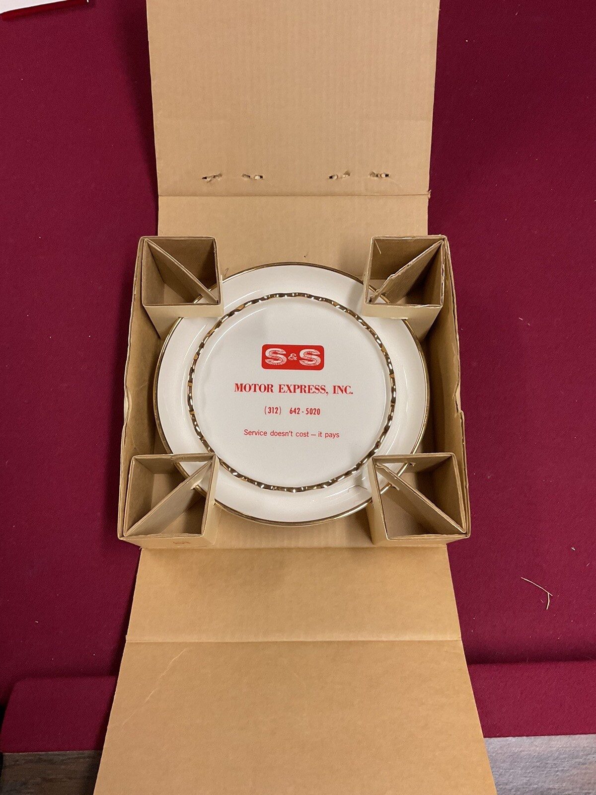 1970’s/1980’s Era New In Packaging – S & S Motor Express Inc – Ceramic Ash Tray