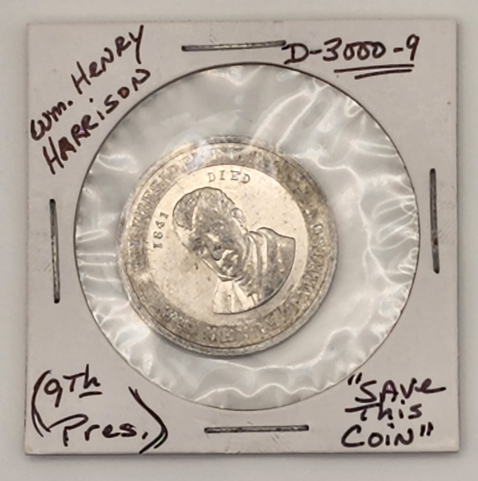 1933 Vintage Premium Cracker Jack Prize 9th President William Harrison Coin