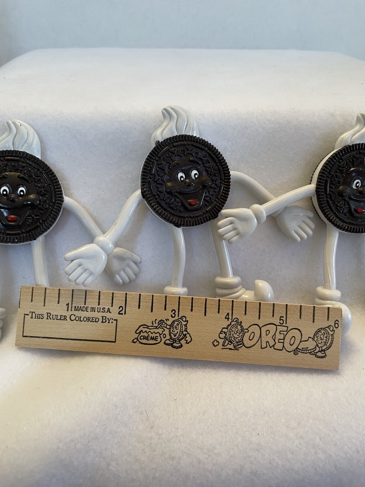 VTG Nabisco Oreo Cookie Bendable Figures Oreo Ruler Lot of 4 Nice Condition