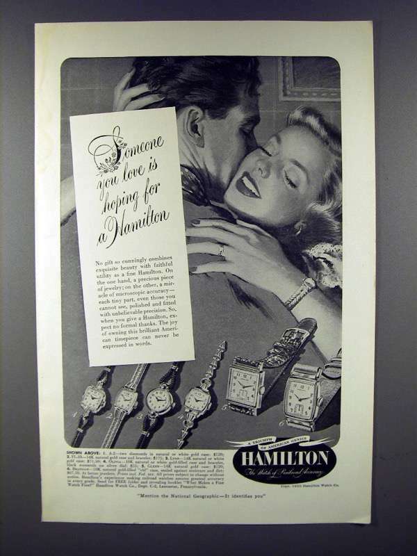 1950 Hamilton A-2, FL-33, Lynn, Olivia, Glenn Watch Ad