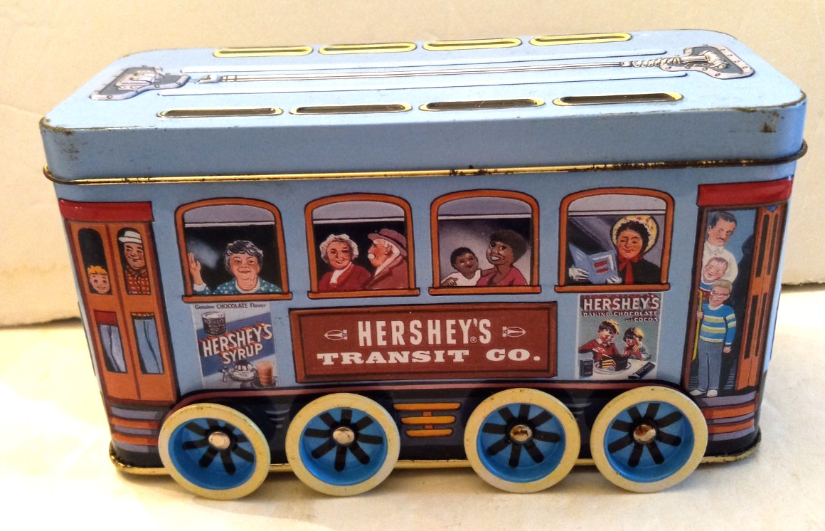 HERSHEY’S VEHICLE SERIES TIN CANISTER #2 TROLLEY YEAR 2000 HERSHEY FOOD CORP