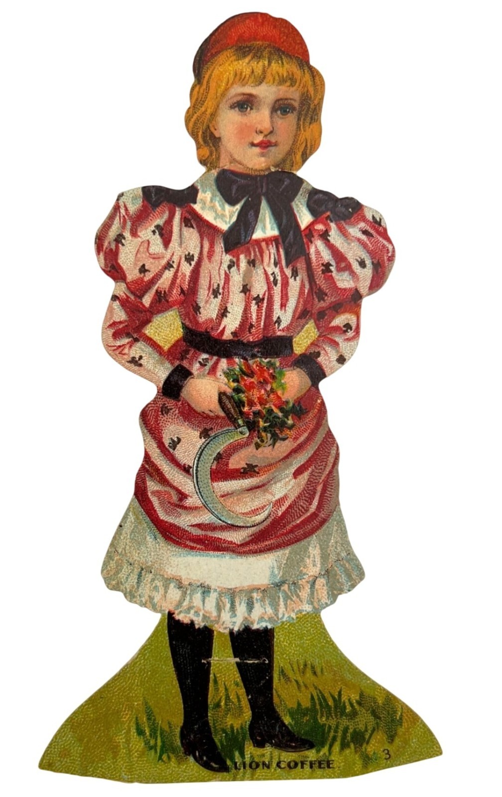 LION COFFEE Antique Victorian Trade Card Die-Cut Paper Doll – The Gardener