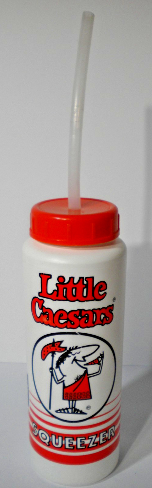 VTG Little Caesars Squeezer Water Bottle 90s 80s Pizza Promo Mascot Advertising