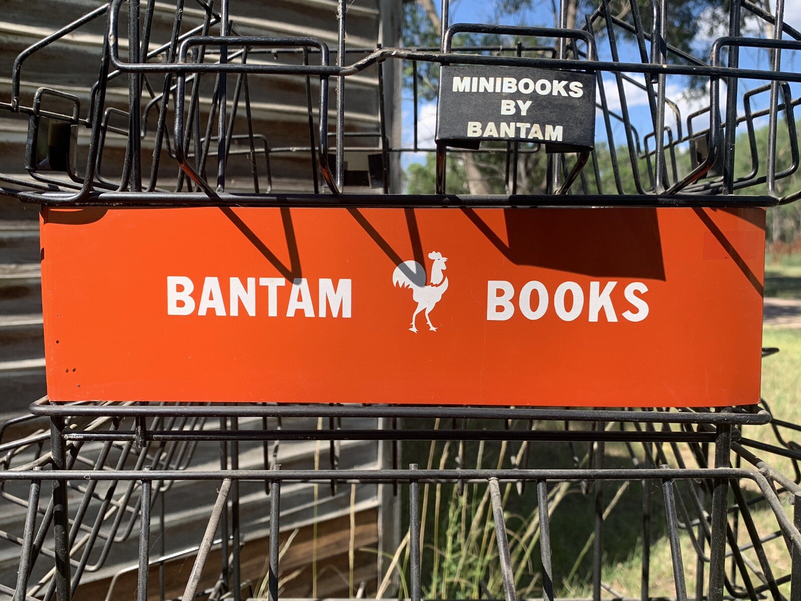 Vintage Bantam Books Store Display Rack 8 Tier Wire Rack With 4 Sided Sign