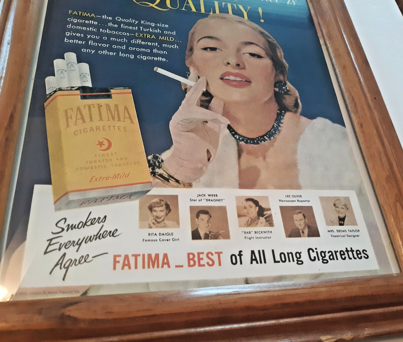 Vintage Advertising 1965 – 7up & 1951 Fatima Blue Cigarettes. Includes Frames