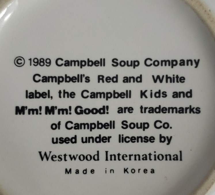 1989 Campbell’s Kids Large Soup Bowl Cup Coffee Mug Westwood Red White Vintage