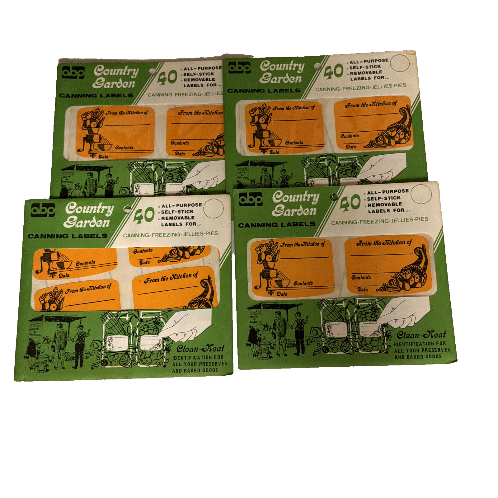 Vintage Country Garden Canning Labels Self Sticking Removable 4 Packs of 40