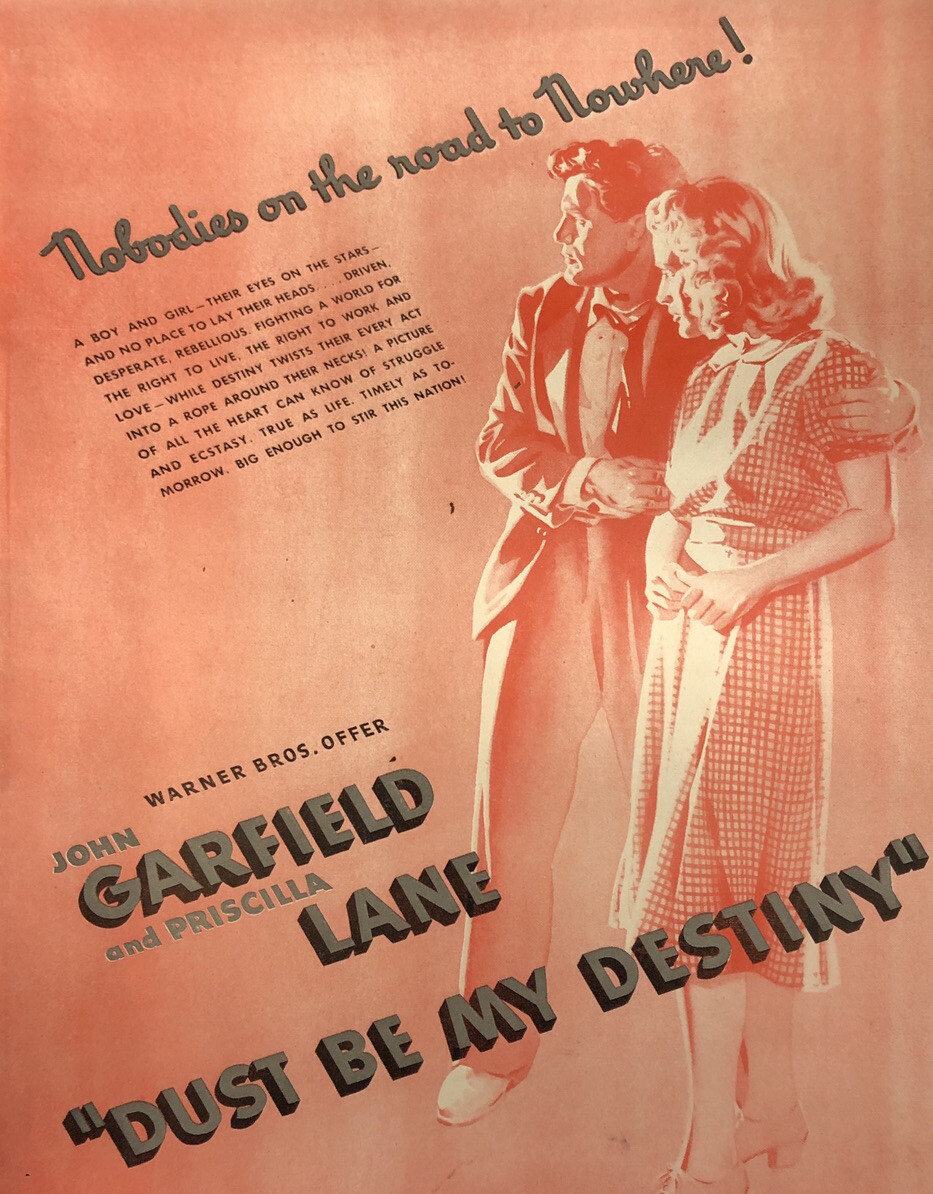 1939 Movie “Dust Be My Name” John Garfield Priscilla Lane Print Ad Movie Poster