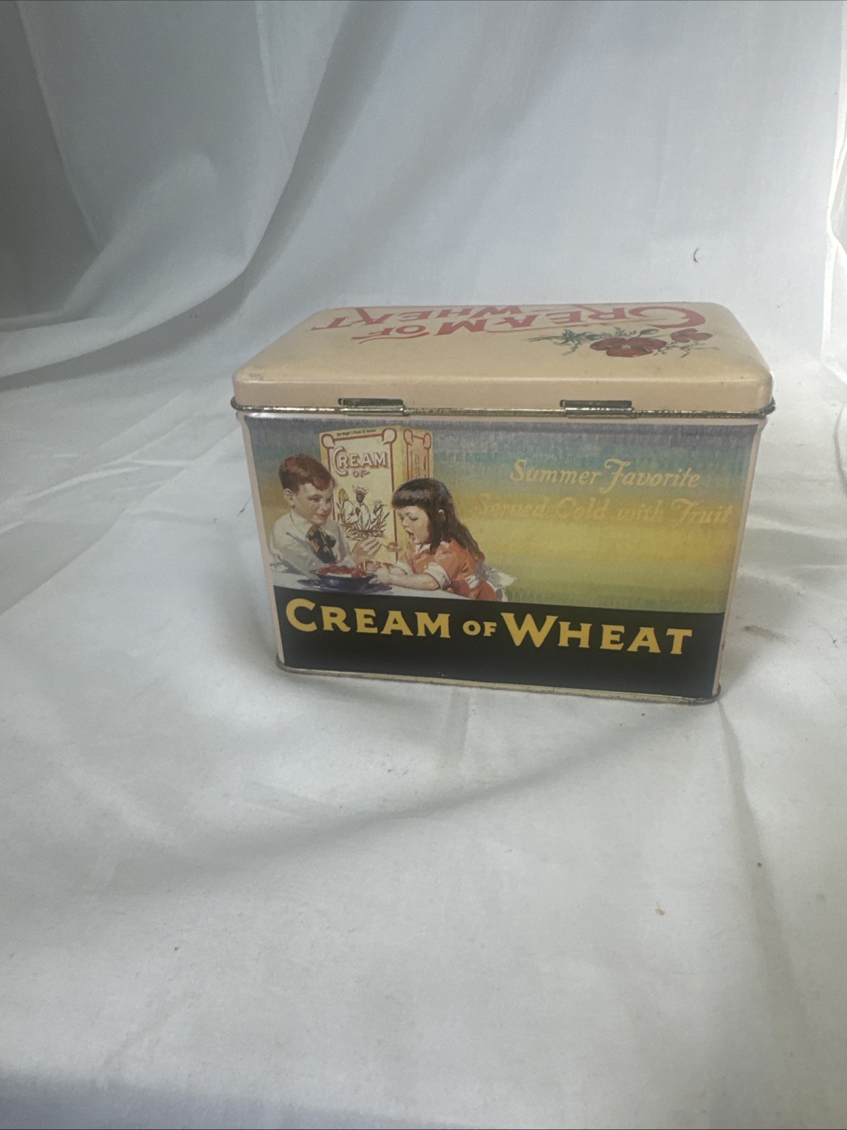 VTG Nabisco Cream of Wheat Tin Box with Recipe Cards 100th Your Anniversary Tin