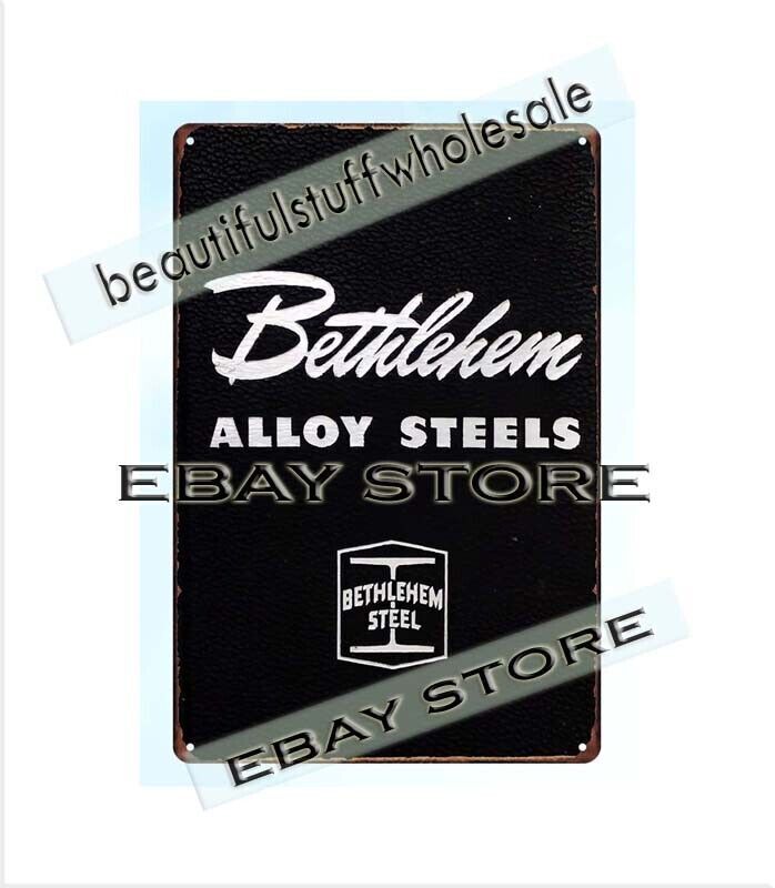 1951 Alloy Steels metal tin sign plaque inspirational garage mancave