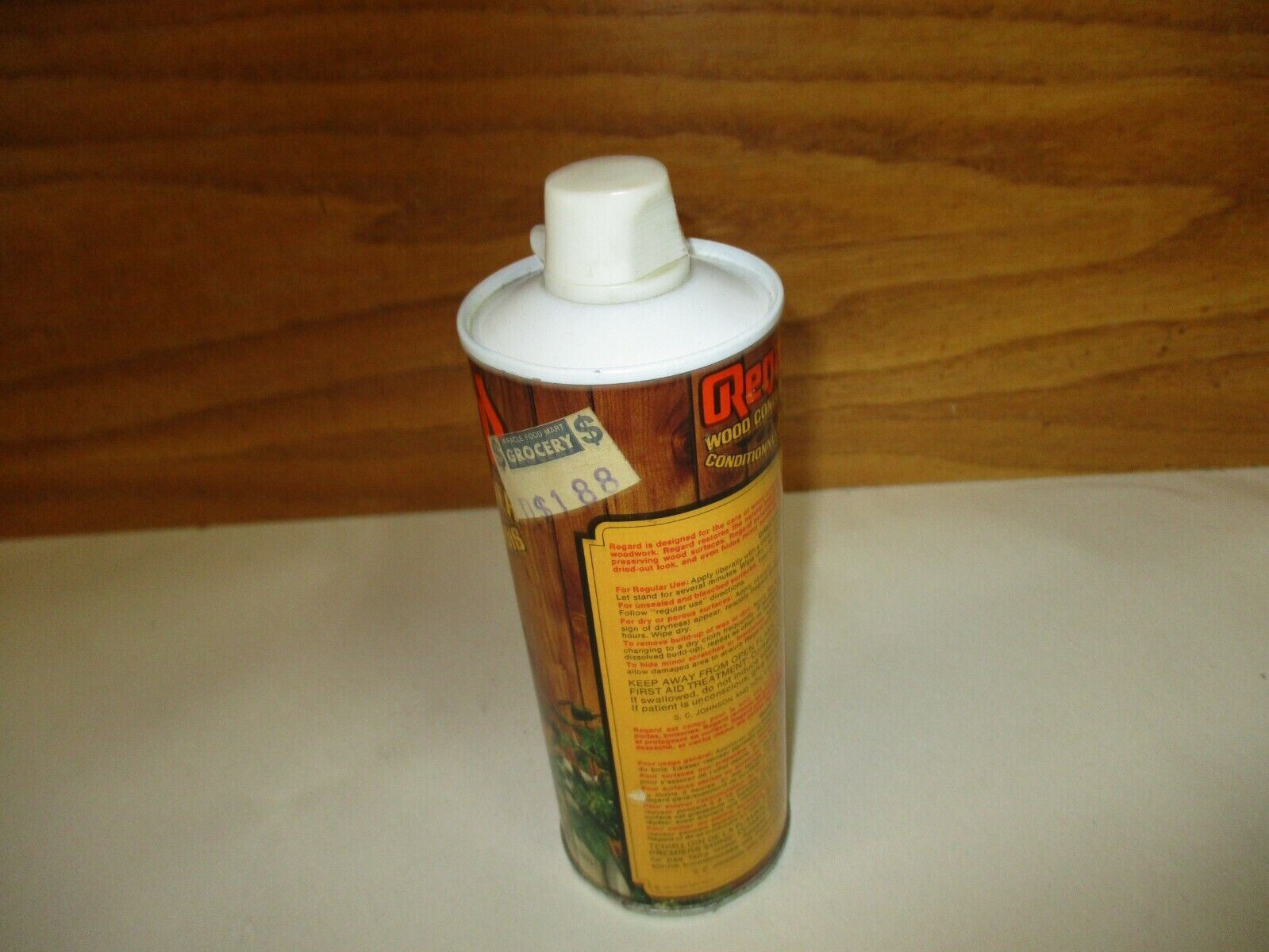 Vintage S.C. Johnson Regard Wood Conditioner Can Tin 16oz size (Empty) Canada