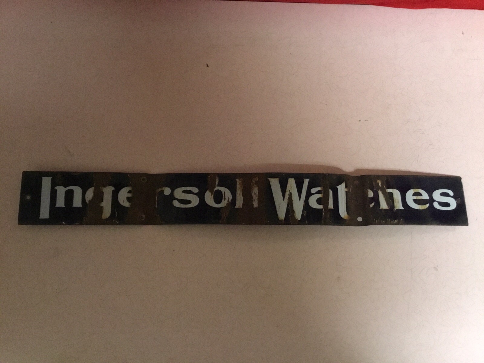 Rare Antique 1900s Ingersoll Watches Porcelain Sign Authentic 24 by 3.