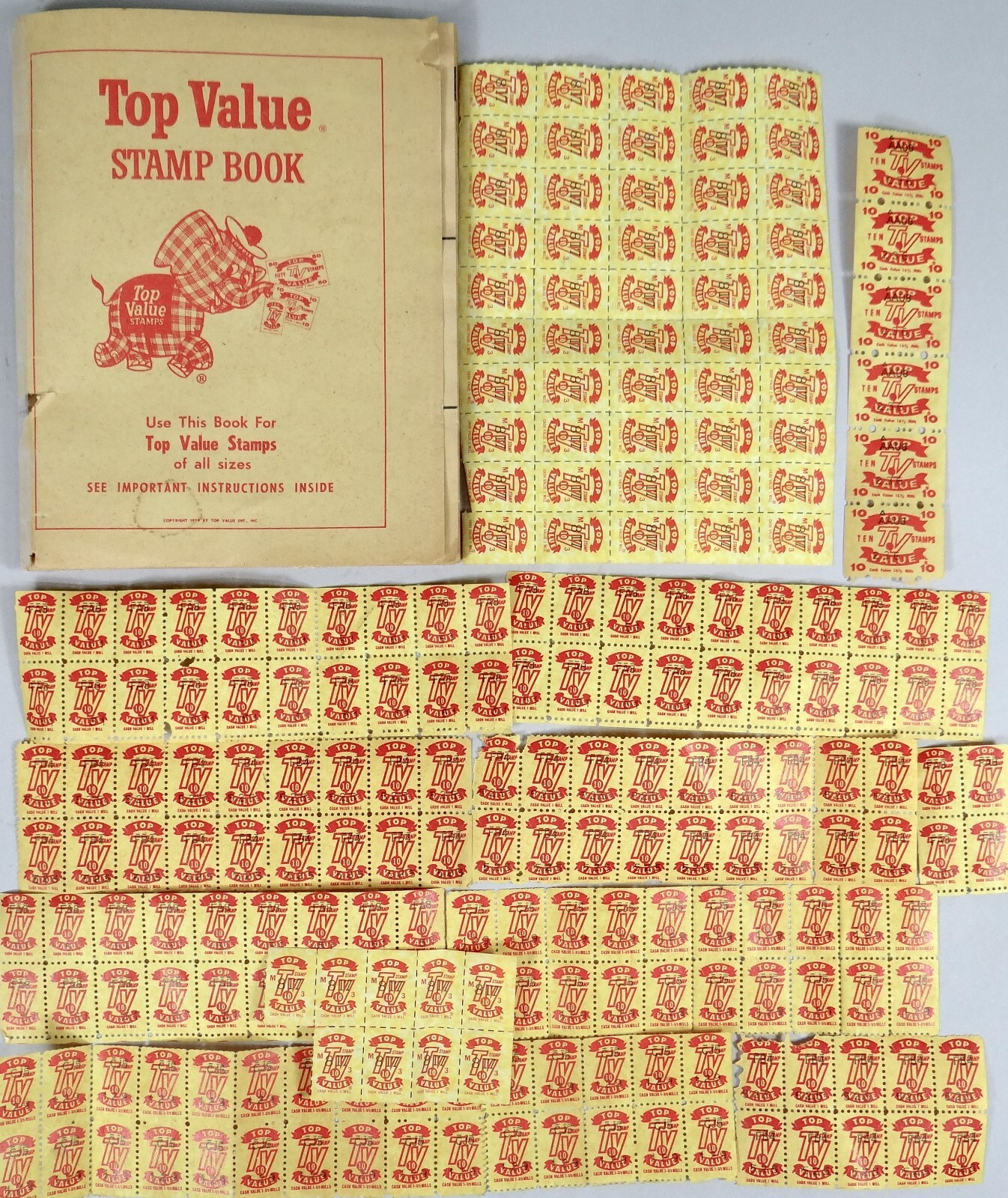Vtg Trading Stamps Lot 1 Full Book Loose Top Value Savers 1950s 1960s