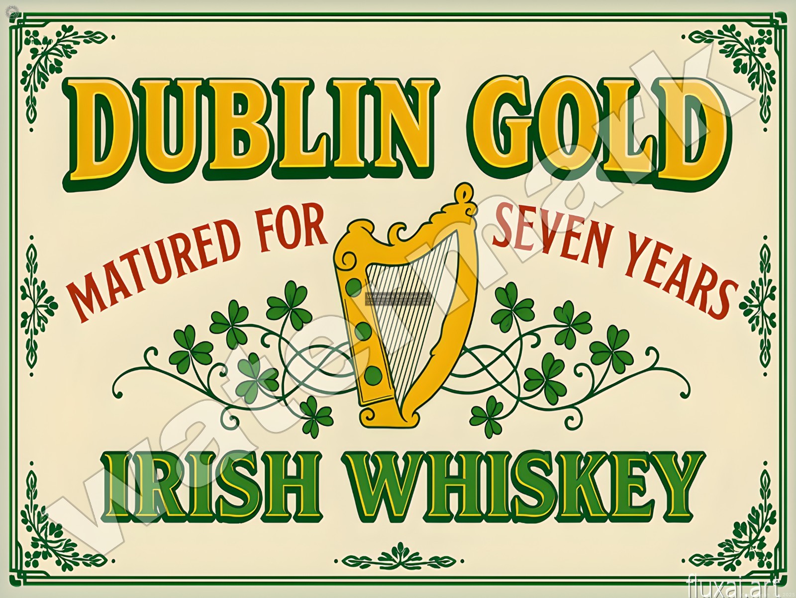 Dublin Gold Irish Whiskey Sign 9″ x 12″ or 12″ x 16″