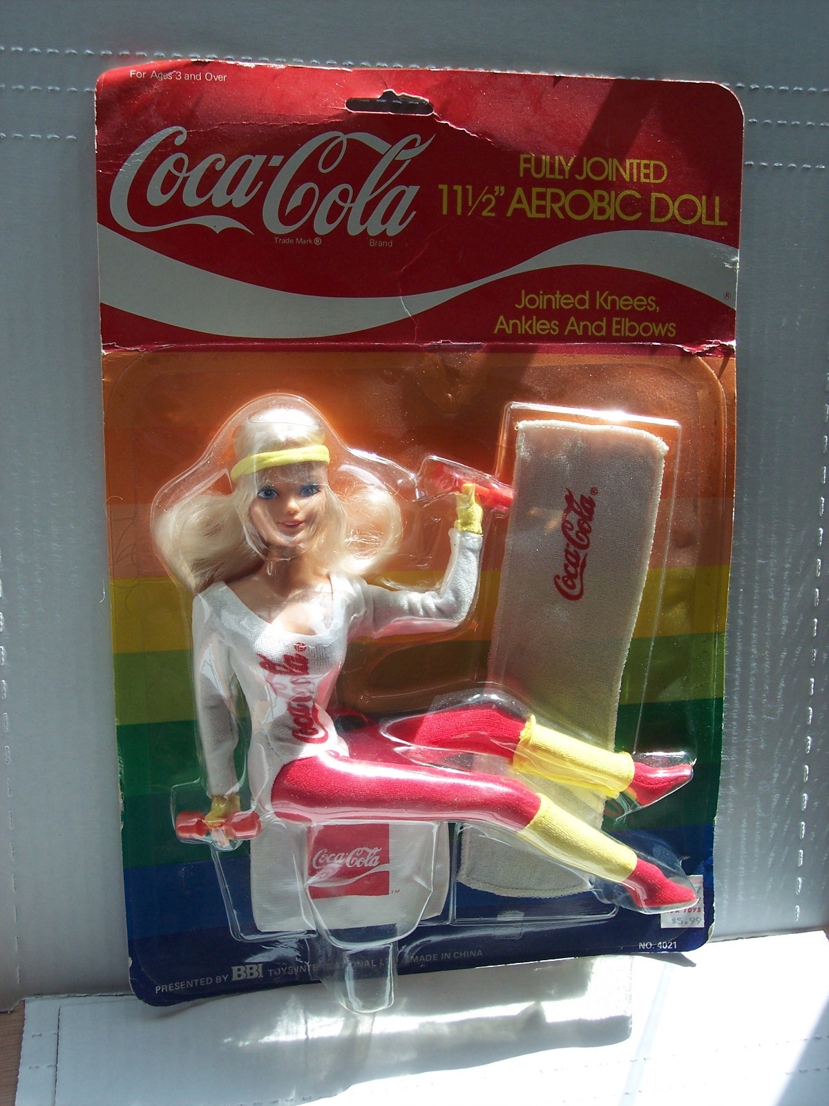 vintage 1986 BBI Toys Coca-Cola 11 1/2″ aerobic doll Packaged New Old Stock