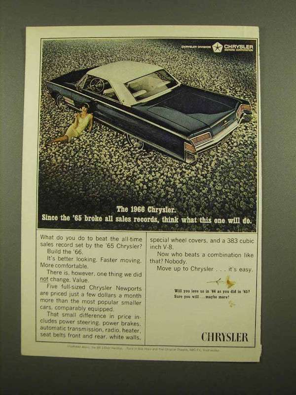 1966 Chrysler 300 2-Door Hardtop Ad – Broke Records