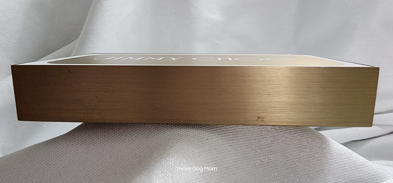 JIMMY CHOO LOGO Store Sign Brushed Gold Metal Trim w/ Marble look Frame 7″x3-3/4