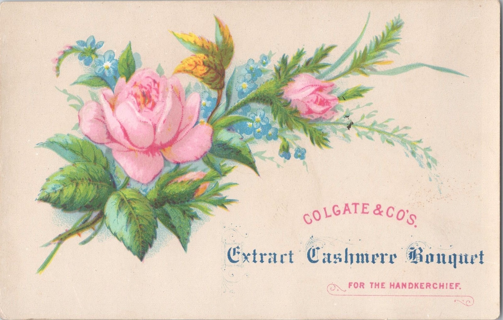 Colgate & Co Extract Cashmere Bouquet – Antique Victorian Trade Card