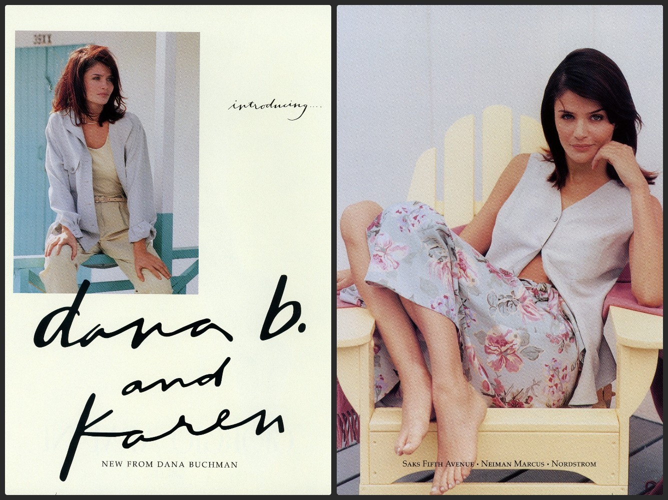 DANA BUCHMAN magazine AD #16 OOP 1996 HELENA CHRISTENSEN 2 PGS
