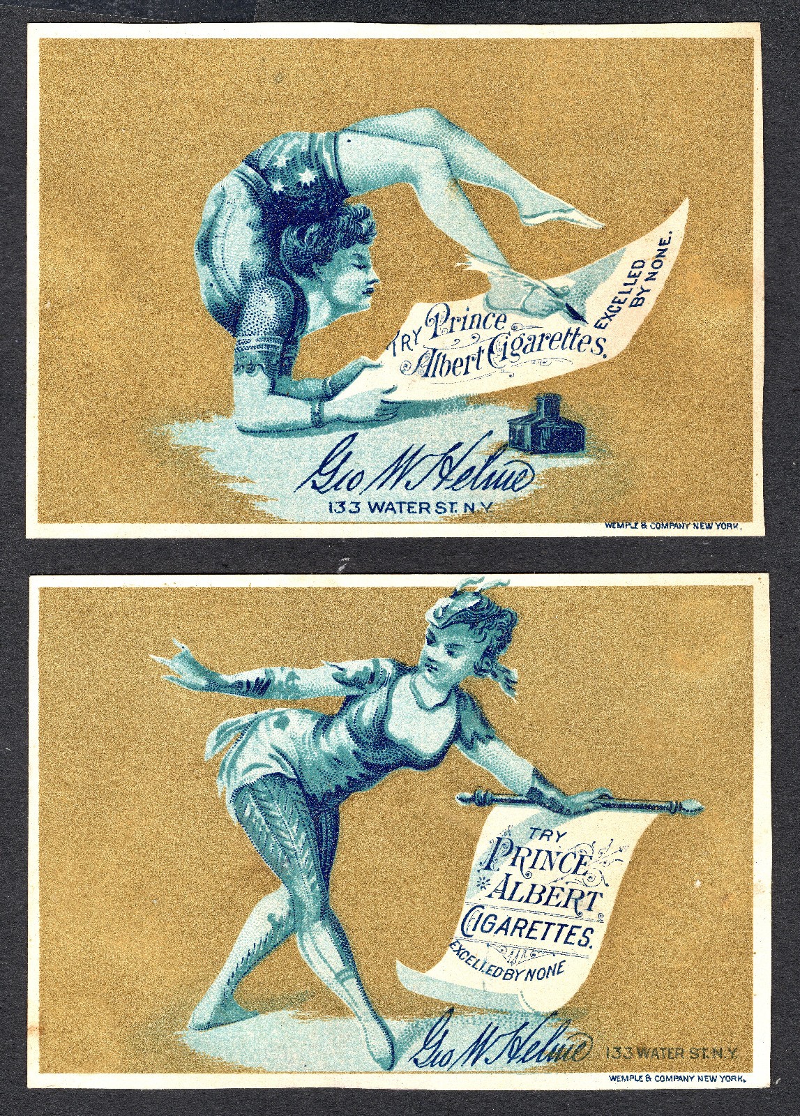 George Helme’s Prince Albert Cigarettes NYC Victorian Adv. Trade Card