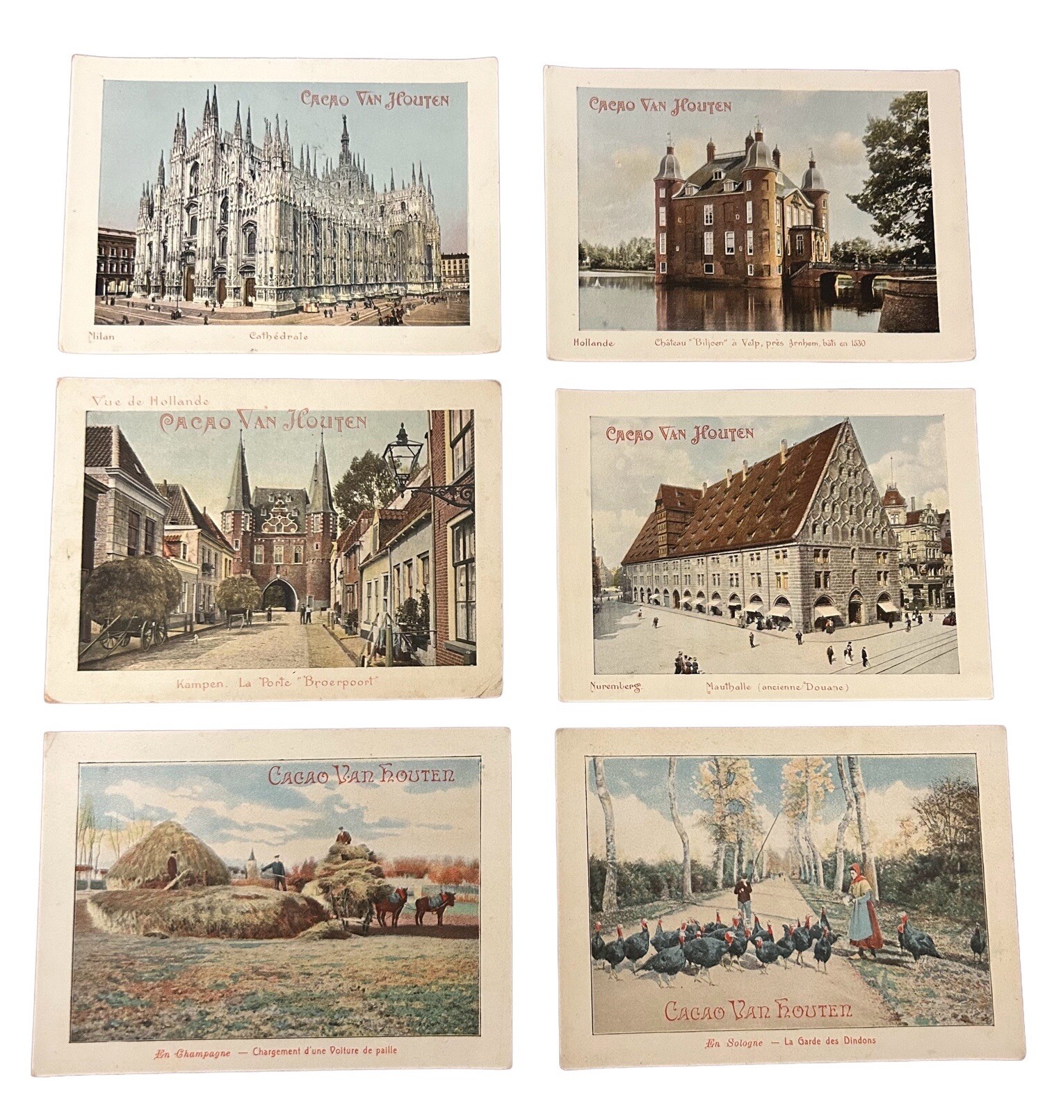 Lot of 6 Cacao Van Houten European Cities Countries Landmarks P813