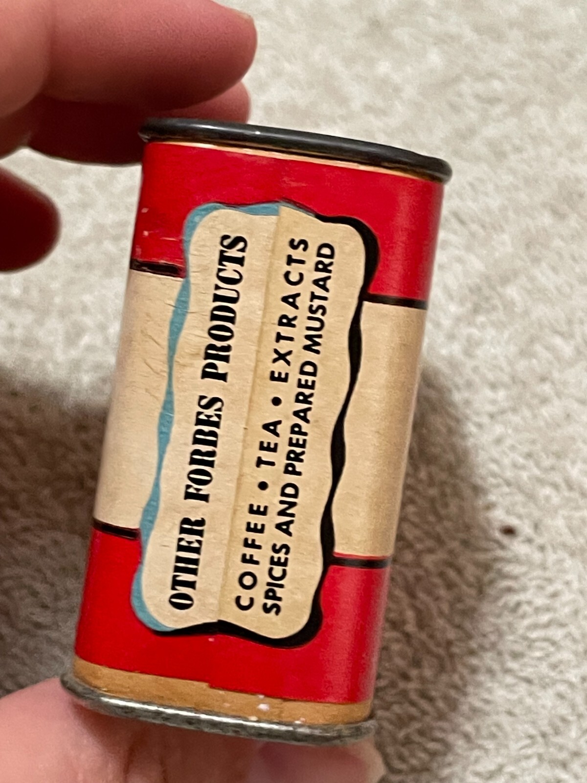 Forbes Cream of Tarter Pure Ground Paper Label Metal Spice Tin