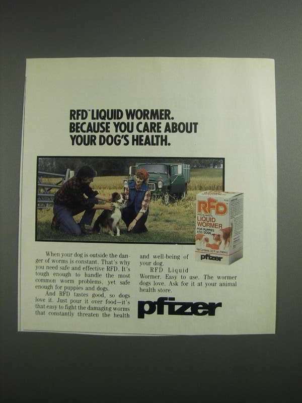 1984 Pfizer RFD Liquid Wormer Ad – Your Dog’s Health