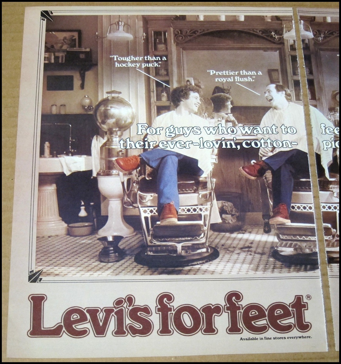 1978 Levi’s for Feet 2-Page Print Ad Footwear Advertisement Vintage Levi Strauss
