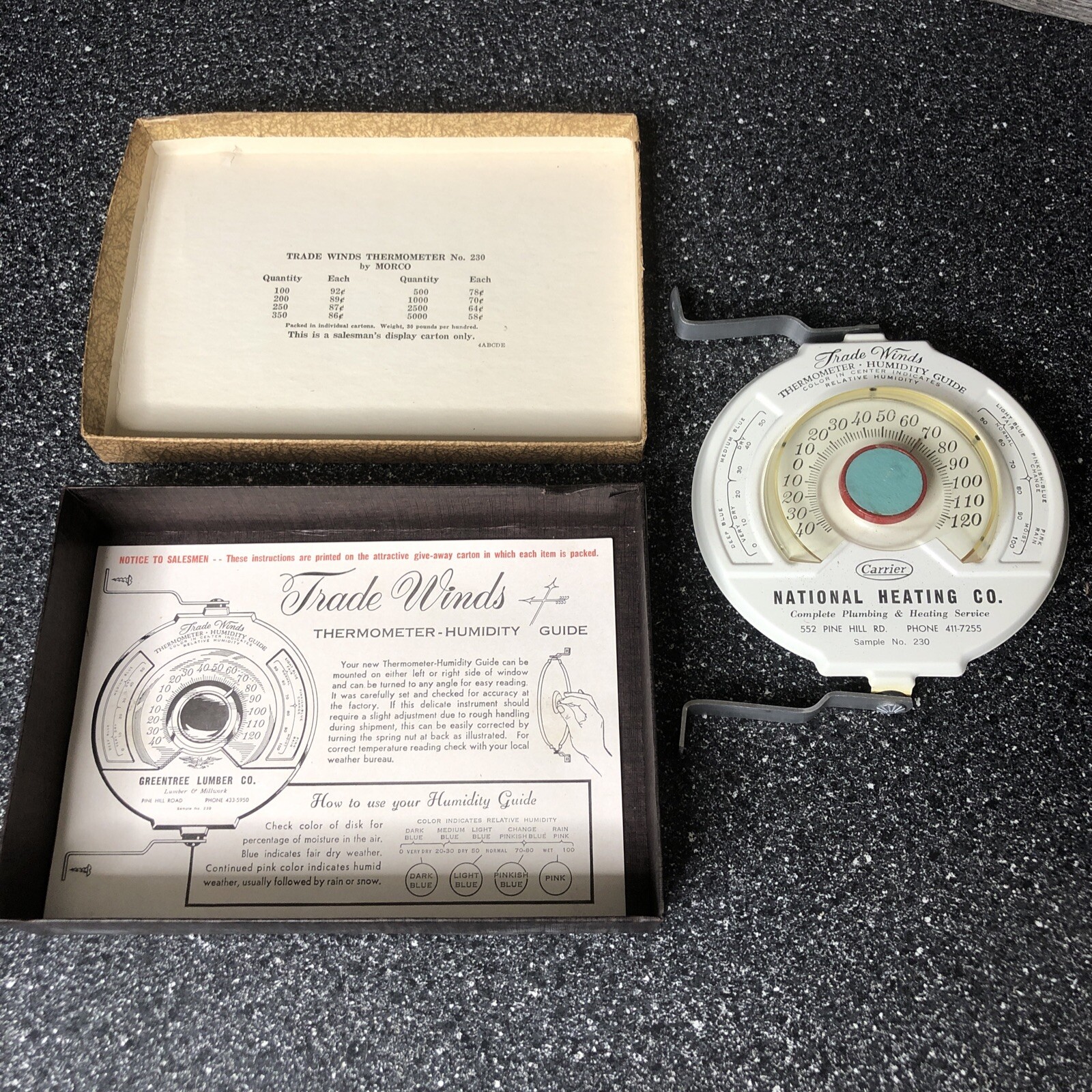 TRADE WINDS THERMOMETER-HUMIDITY GUIDE Chevy PA Old new stock