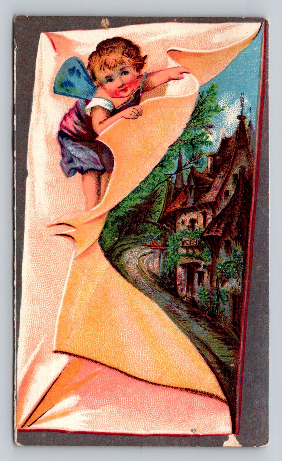 Champion Oil Blacking Harness Soap Fairy Pulls Curtain House Trade Card P894