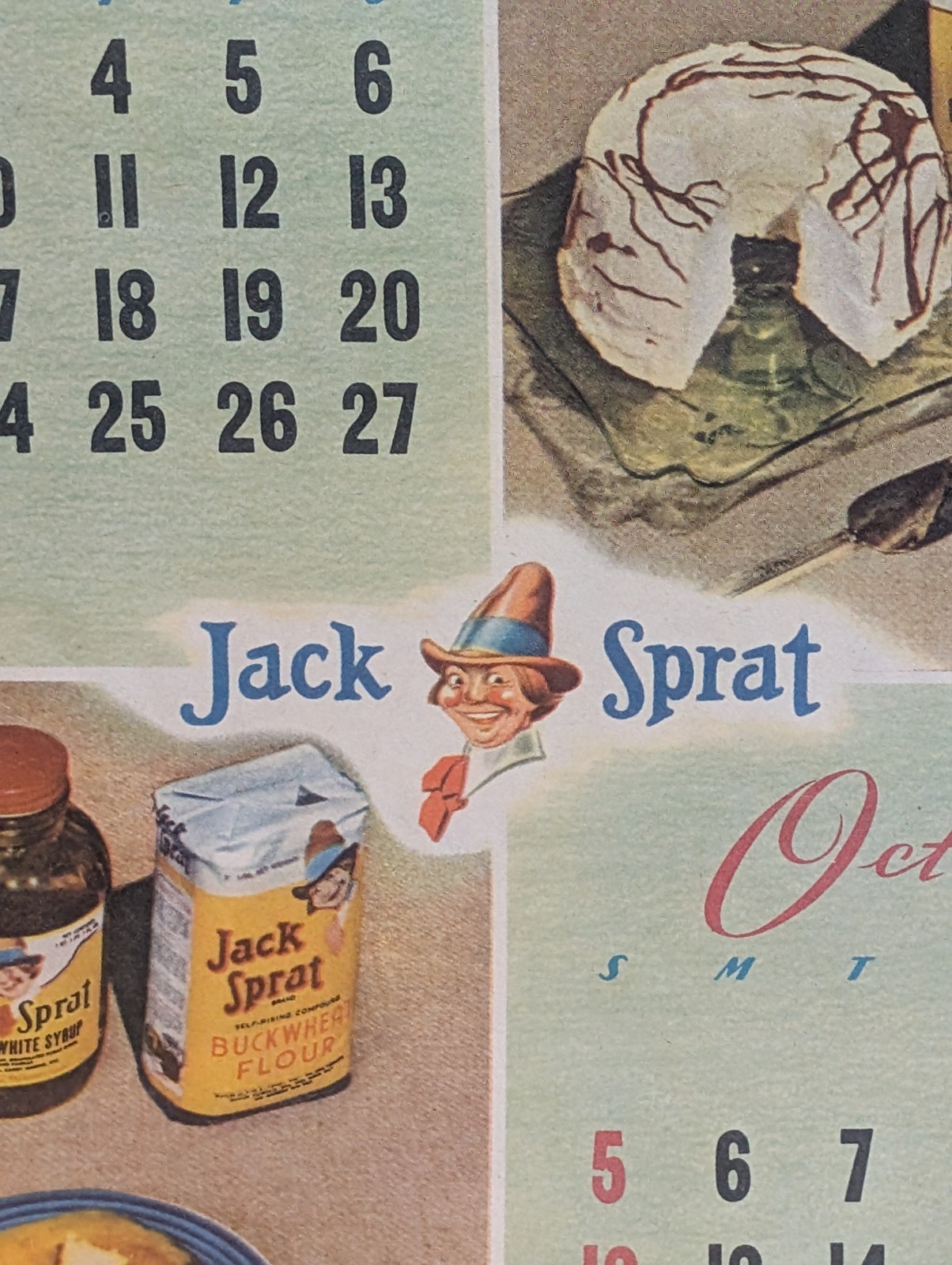 Jack Sprat Memorabilia 1947 September & October +++ 1948 October Calendar Pages