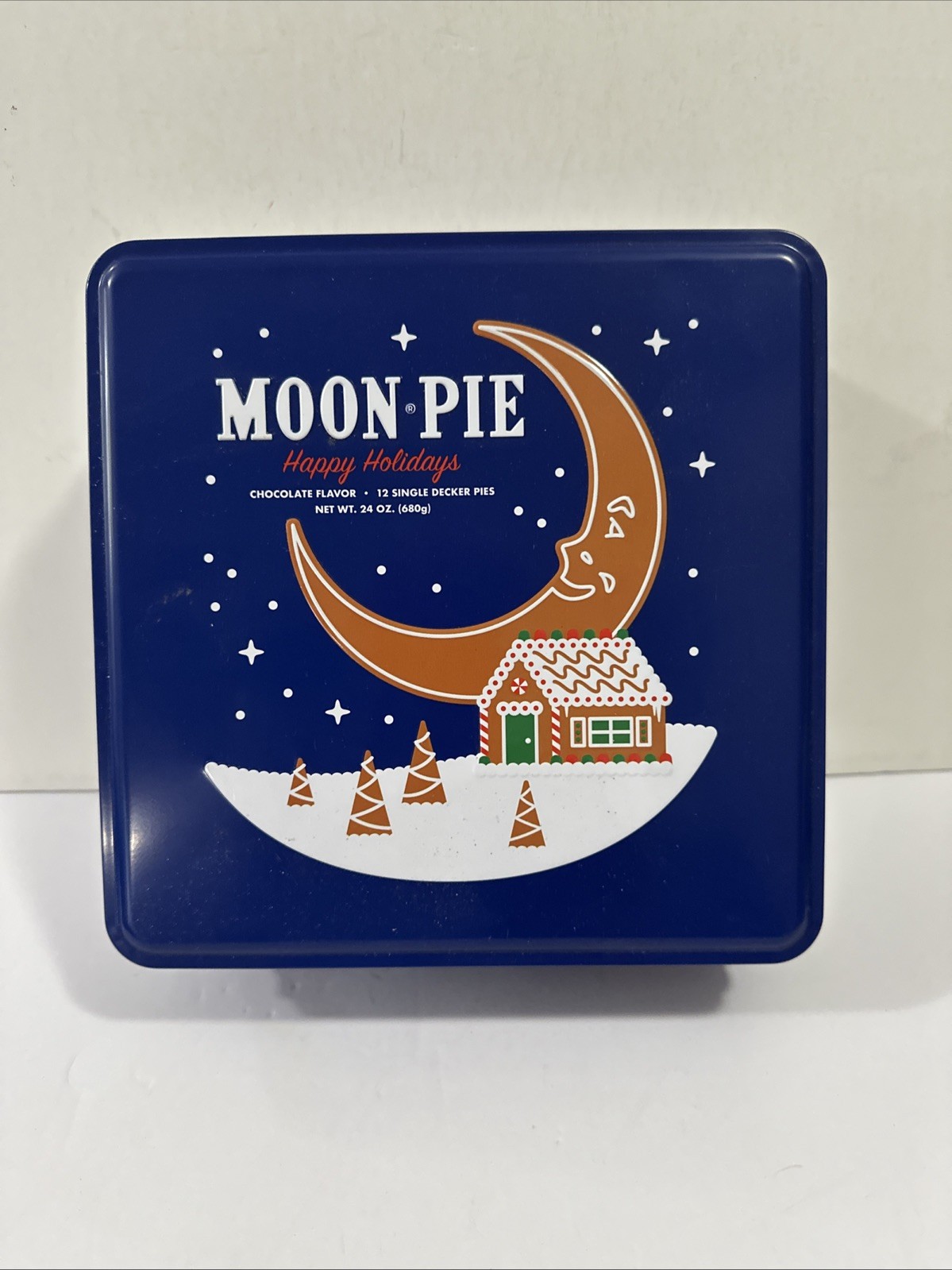 Original Moon Pie Holiday Empty Tin Chocolate Single Decker