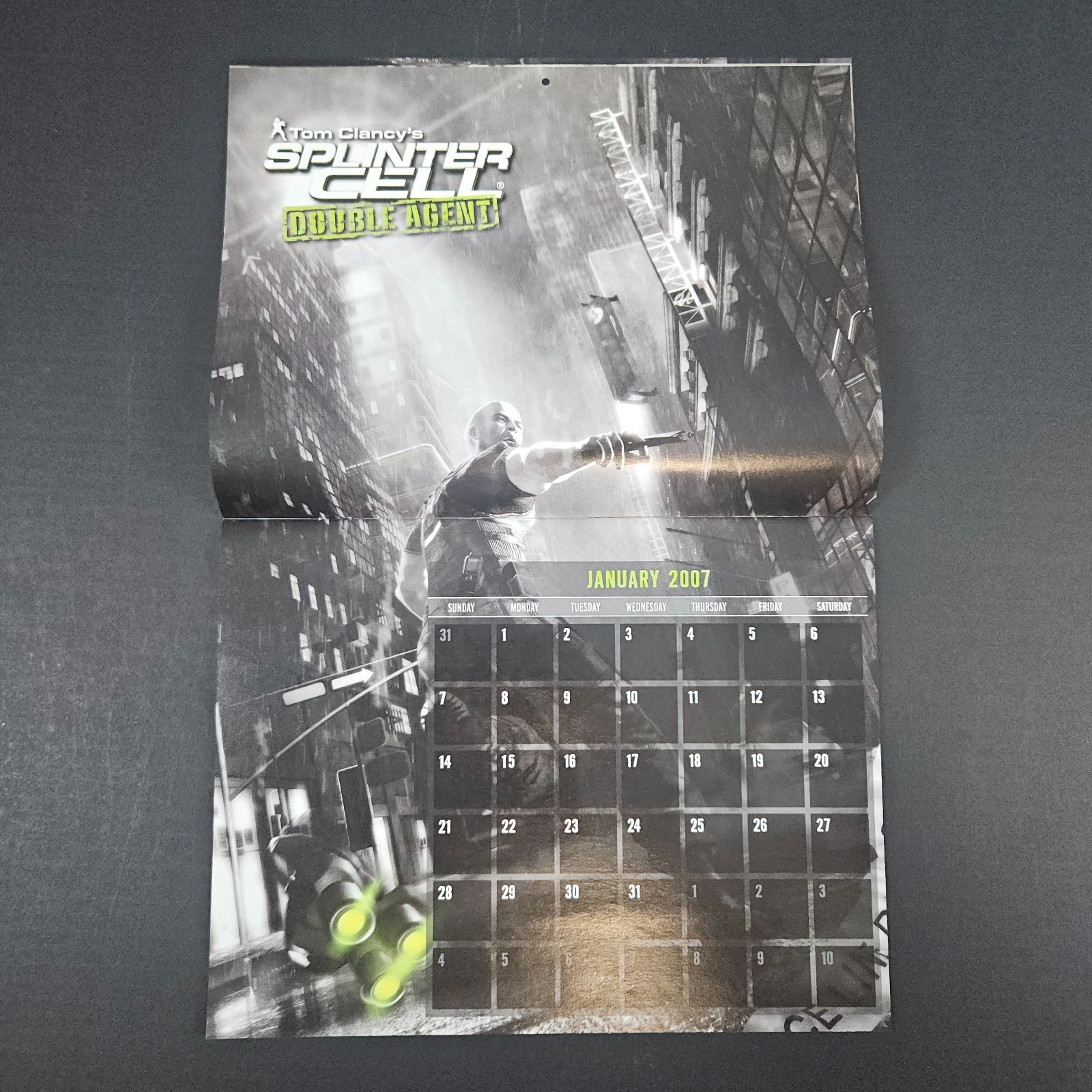 2006/2007/2008 Tom Clancy’s Splinter Cell Double Agent Video Game Wall Calendar