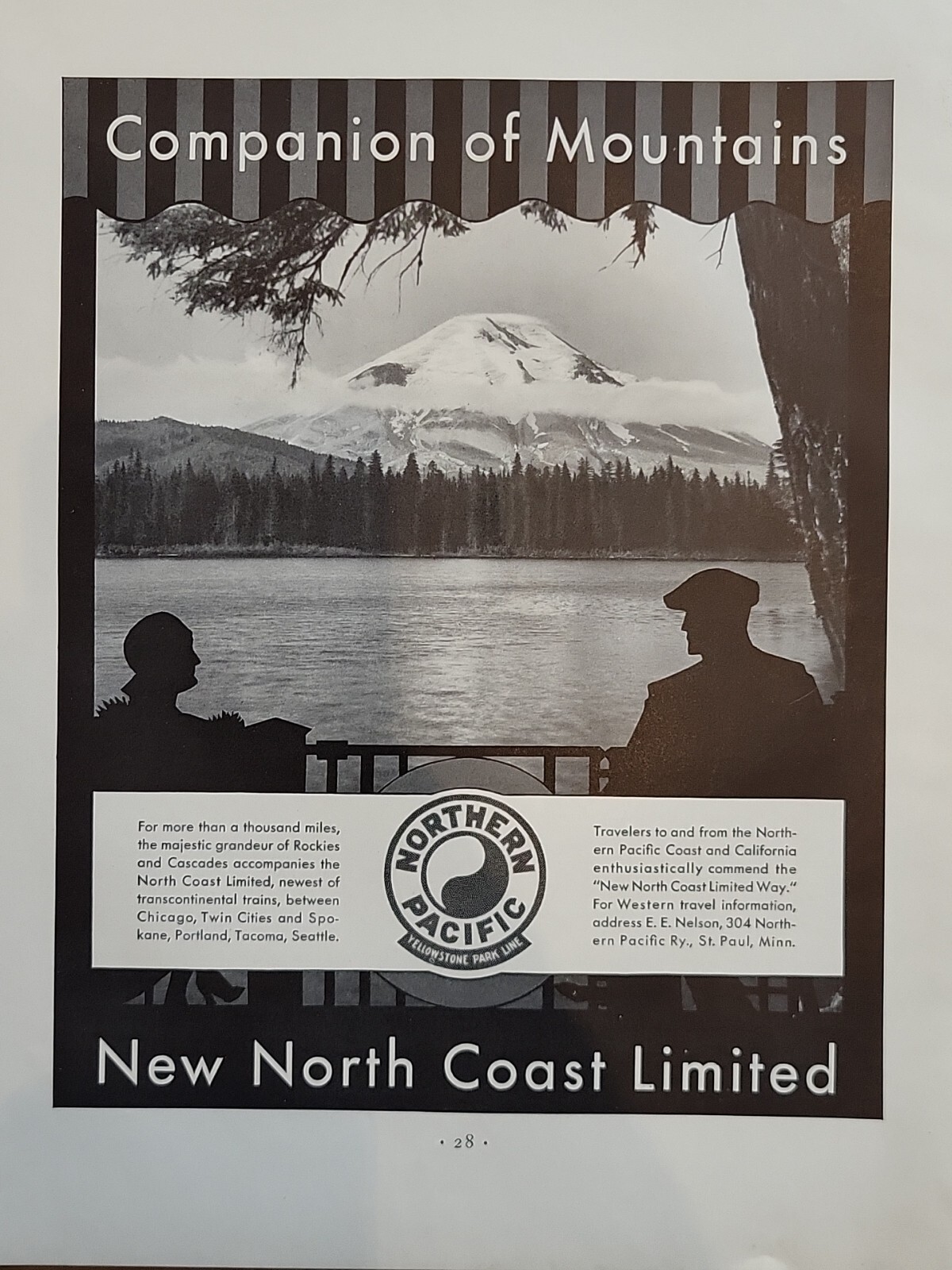 1930 Northern Pacific Yellowstone Park Line Fortune Magazine Print Advertisement