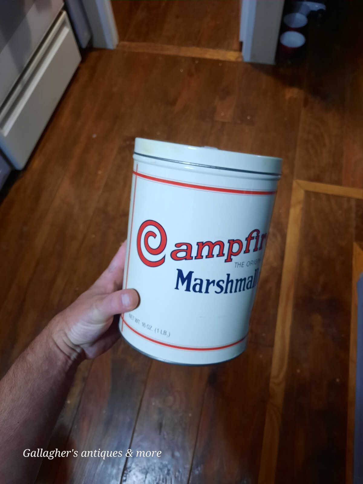 Clean Vintage Campfire Marshmallow Replica Tin Borden 1 Pound Can