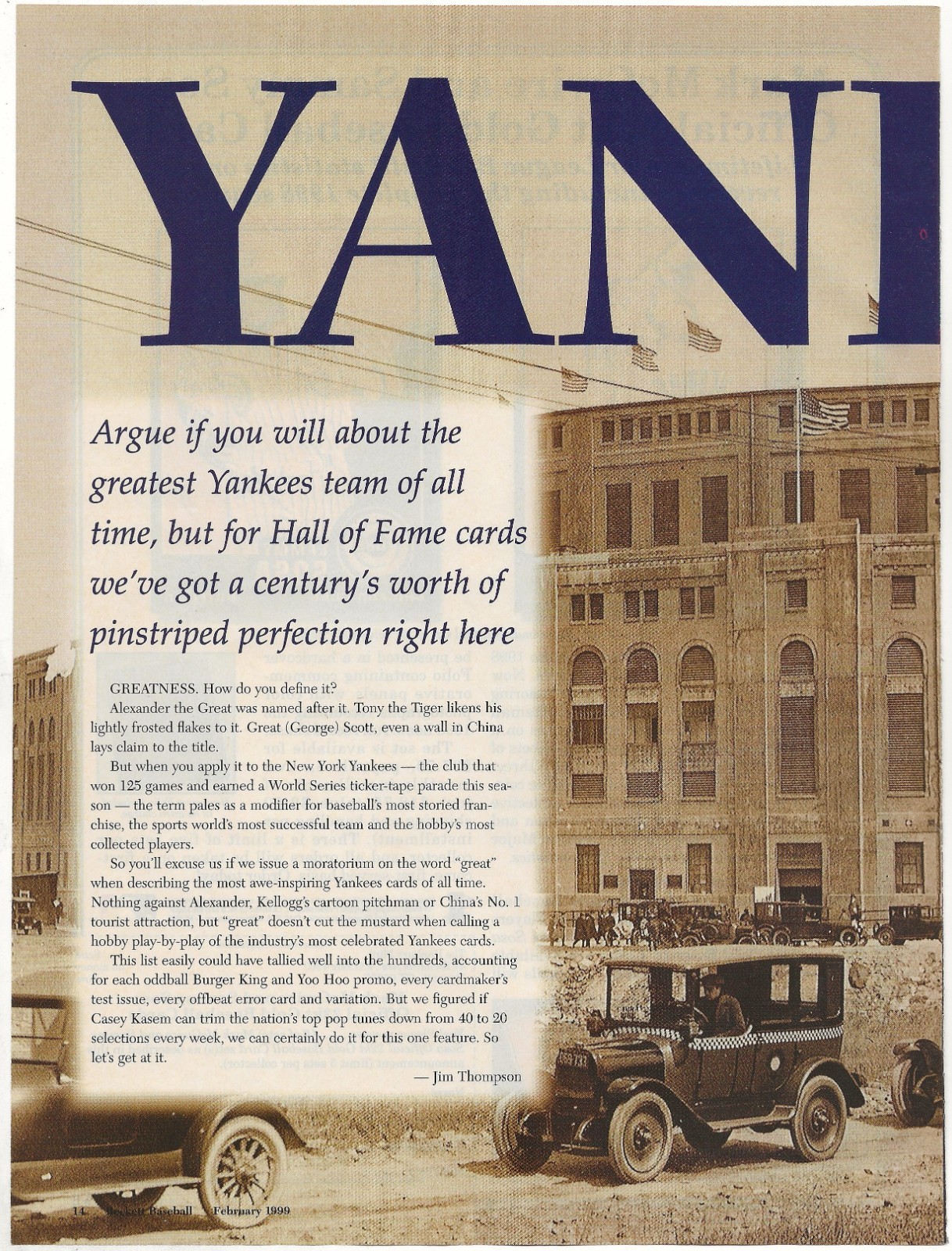 Vintage 2 Article Pages Yankee Heaven – Vintage Yankee Stadium Beckett Baseball