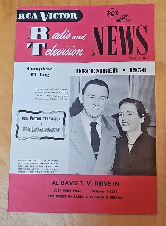 Vintage – RCA Victor Radio & Television NEWS Dec 1950 ~ 5 3/4″ x 8 5/8″~ 16 pgs