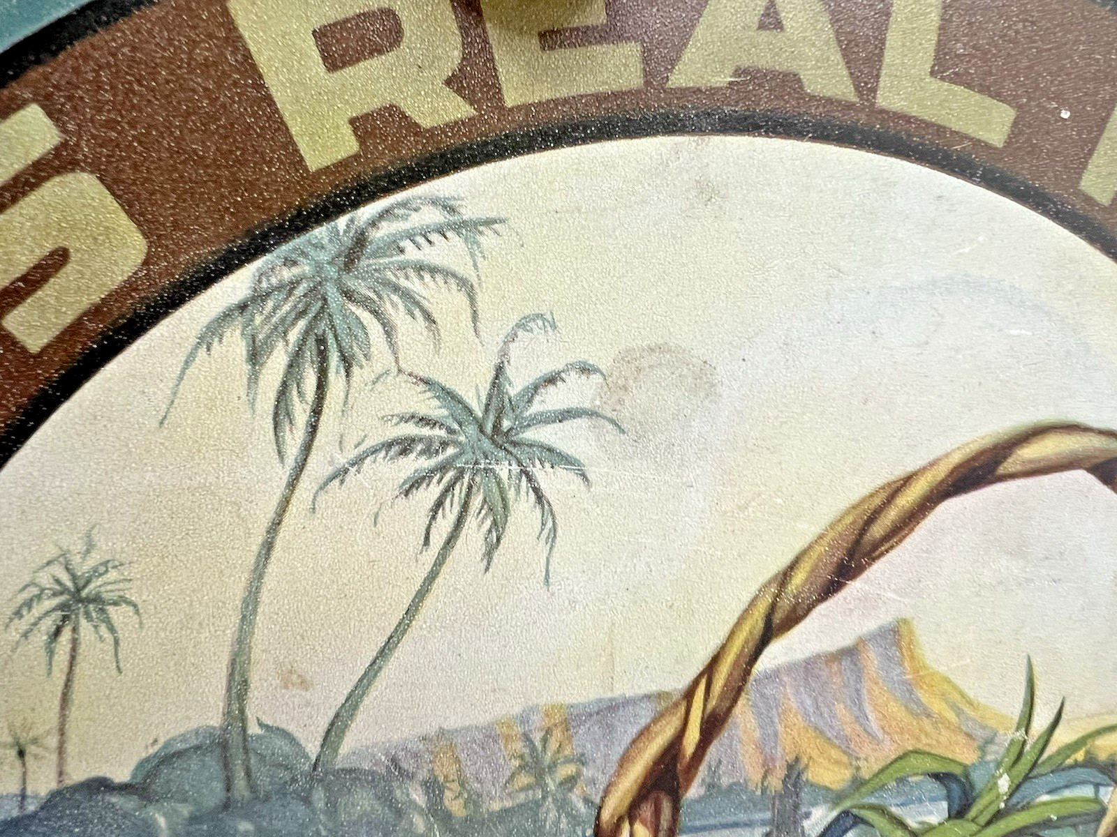 Advertising Memorabilia RARE 1927 Love’s Fruit Cake Tin Honolulu Hawaii 10 3/8