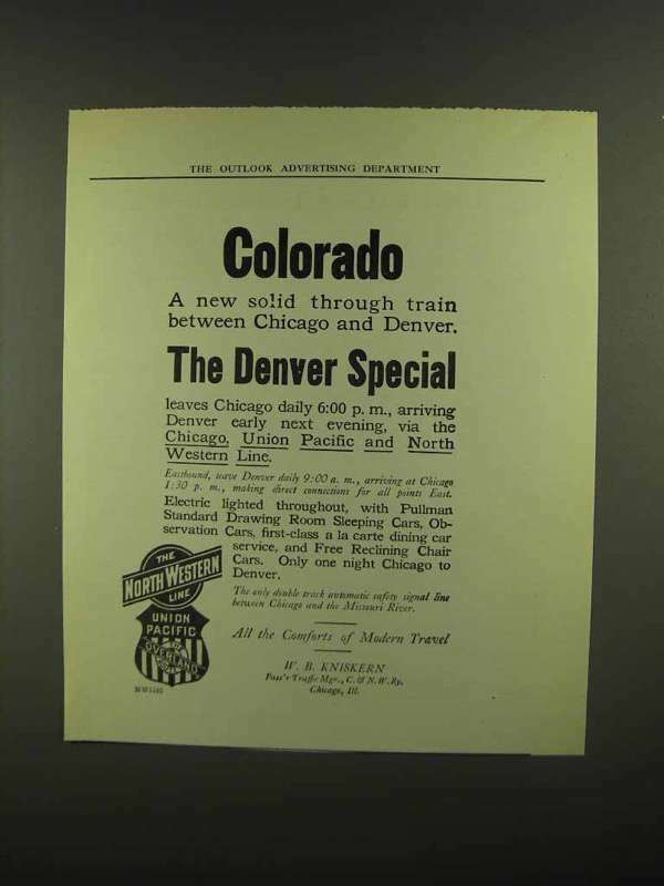 1910 Chicago, Union Pacific and North Western Line Ad